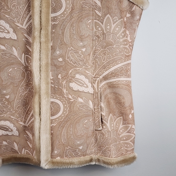 Coldwater Creek vest size M women faux suede fur pockets - Picture 5 of 9